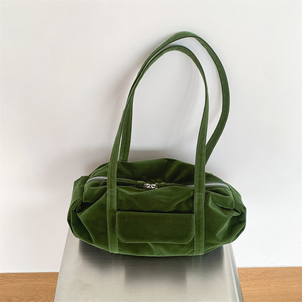 Women Hand Bags For Office - Tas Tangan Boston Beludru Vintage untuk