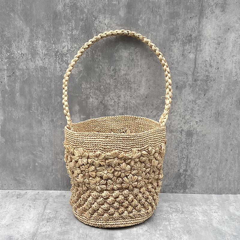 Women'S Raffia Bags - Tas Selempang Mewah Motif Bunga, Tas