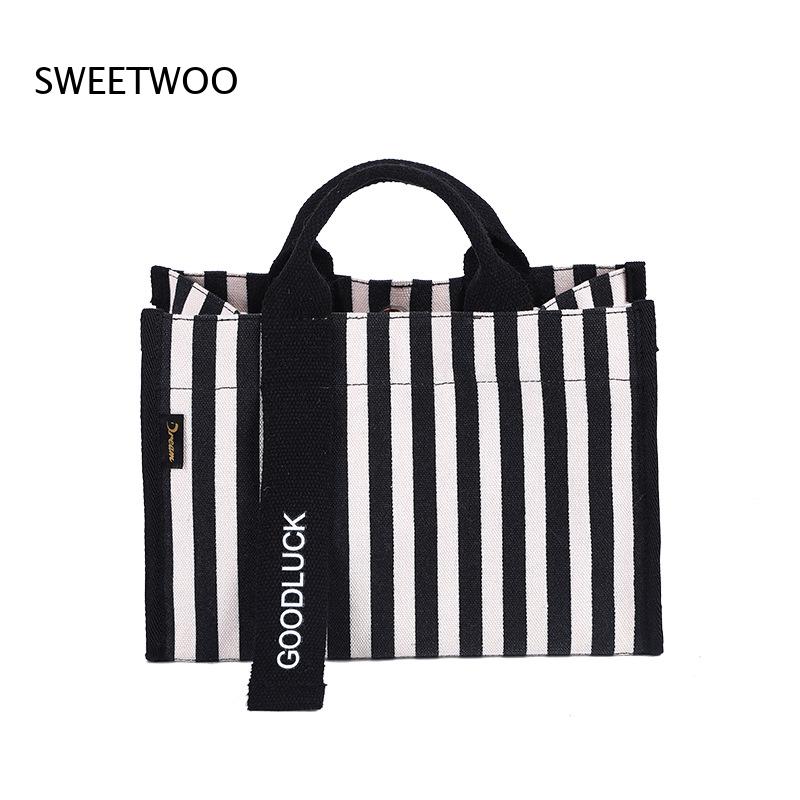 Tas Tote Kanvas Bergaris Verti - Women Hand Bags For Office ulasan dan harga